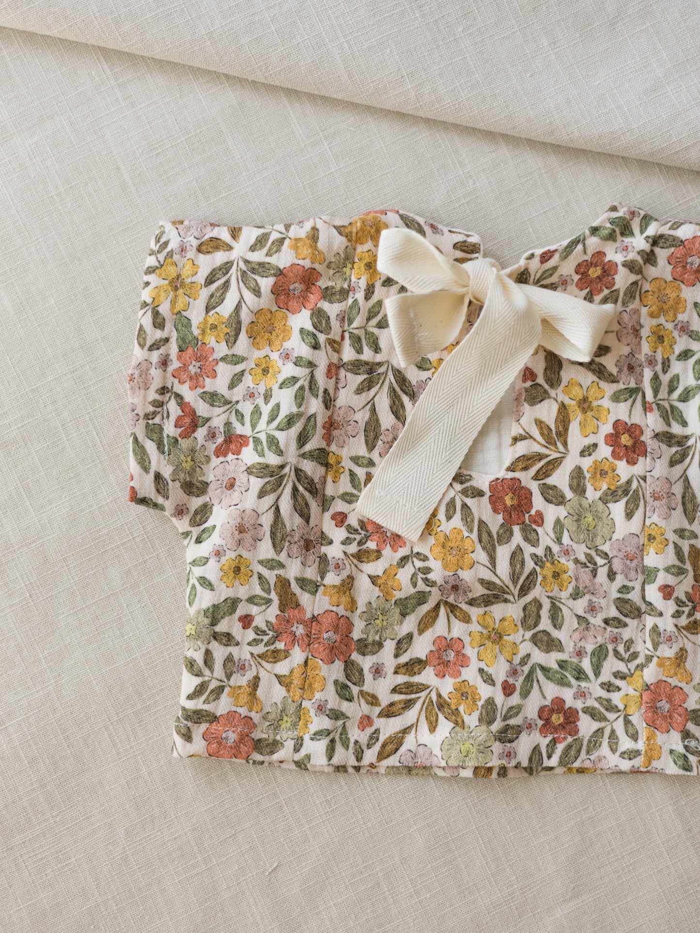 LIMITED EDITION * Muslin top / colorful flowers - caramel