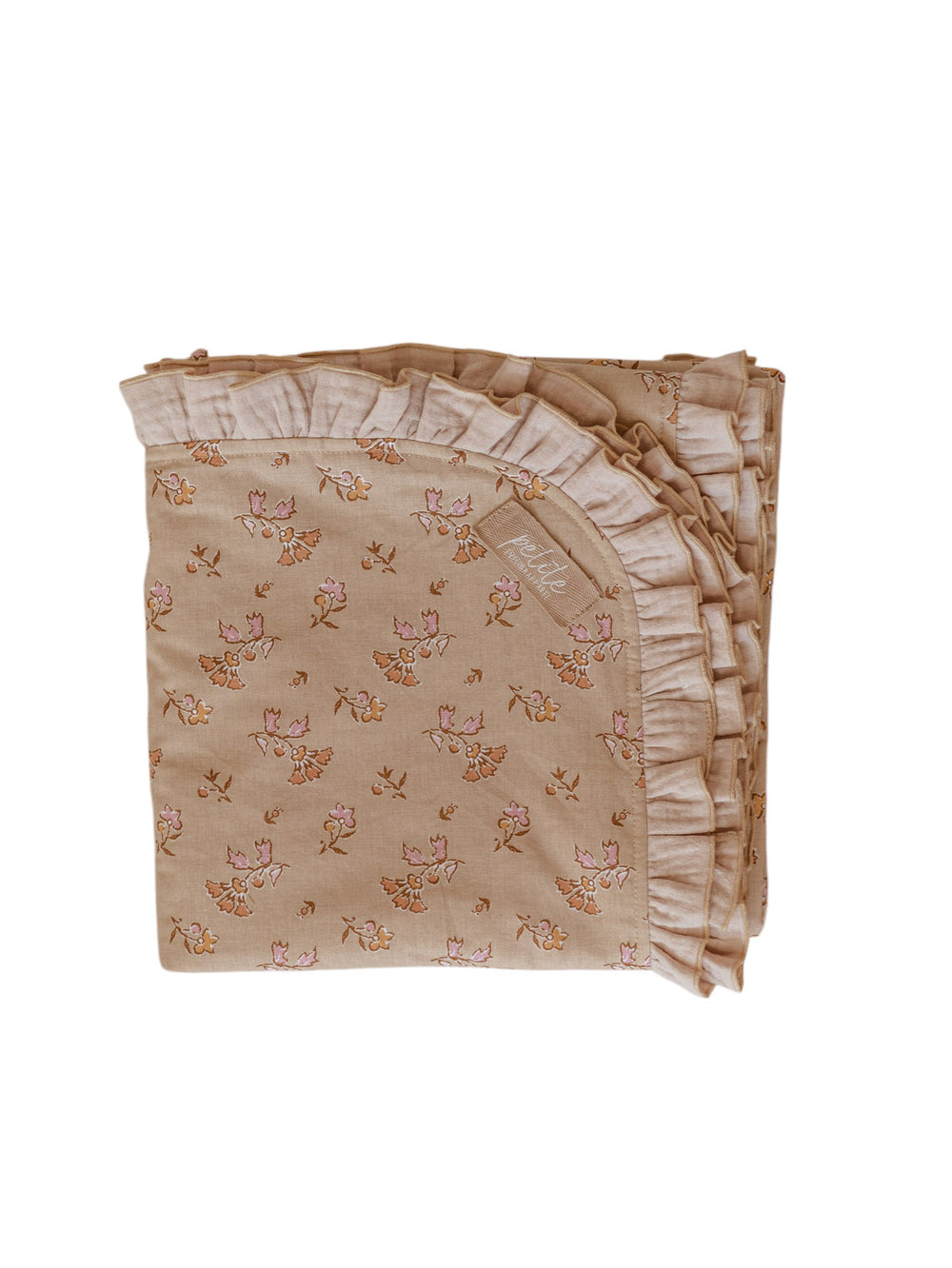 Cotton Blanket /  Beige & Blush Florals