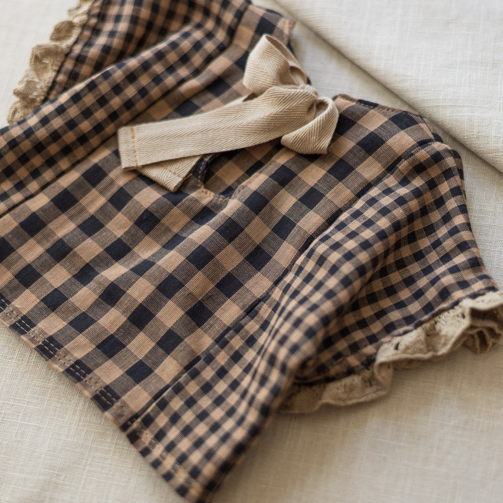 
                      
                        Muslin top / checkers - cacao
                      
                    