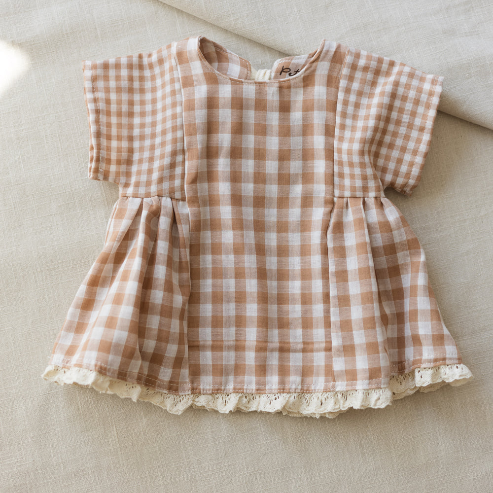 Malia baby dress / checkers - beige