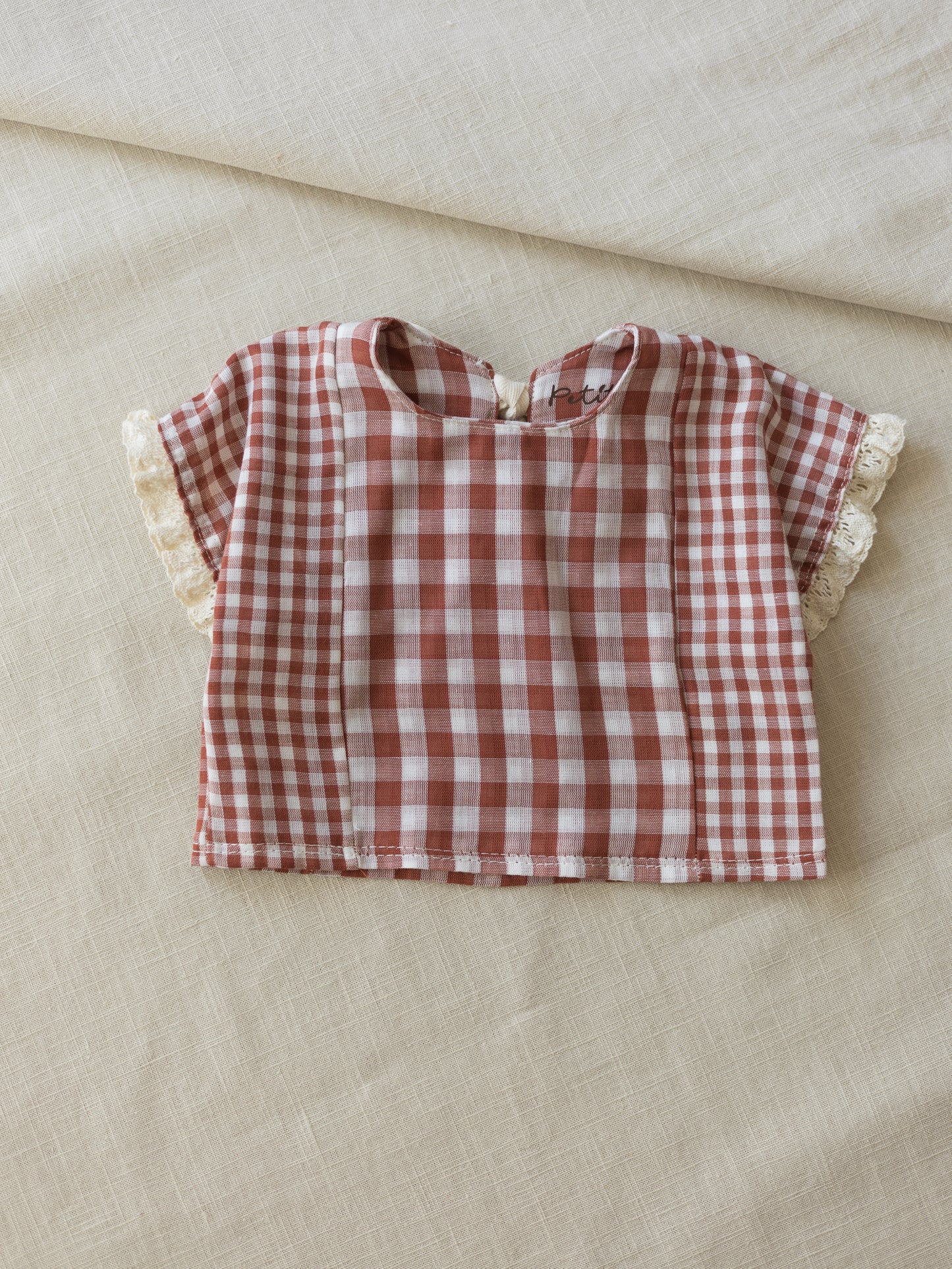 Muslin top / checkers - brick