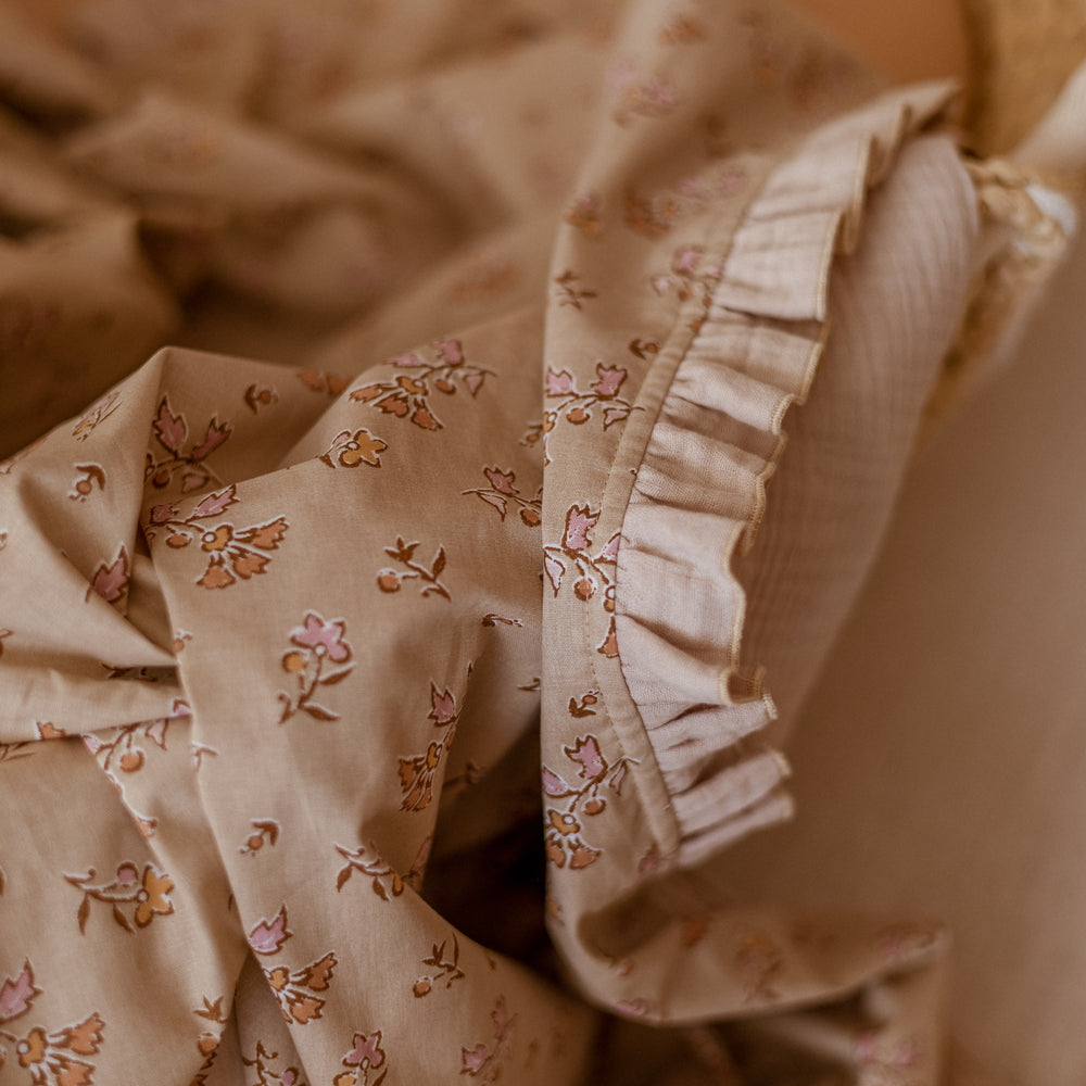 
                      
                        Cotton Blanket /  Beige & Blush Florals
                      
                    