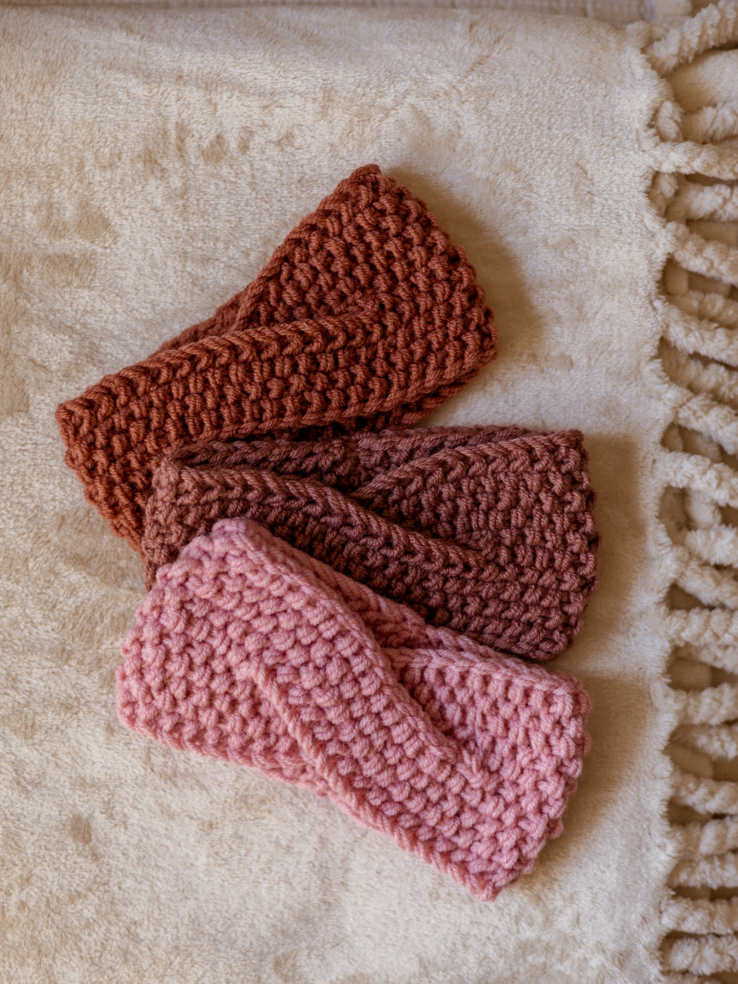 Kids Knitted headband  / girly tones