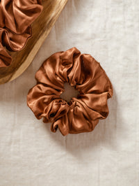 Wide Scrunchie / Silk - Copper