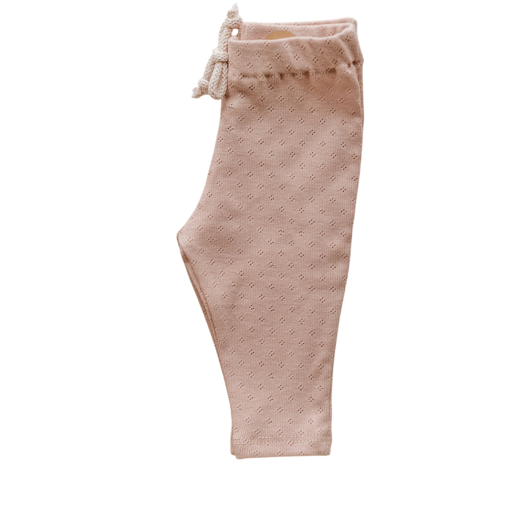 Baby Leggings / Cotton Pointoille - Blush .