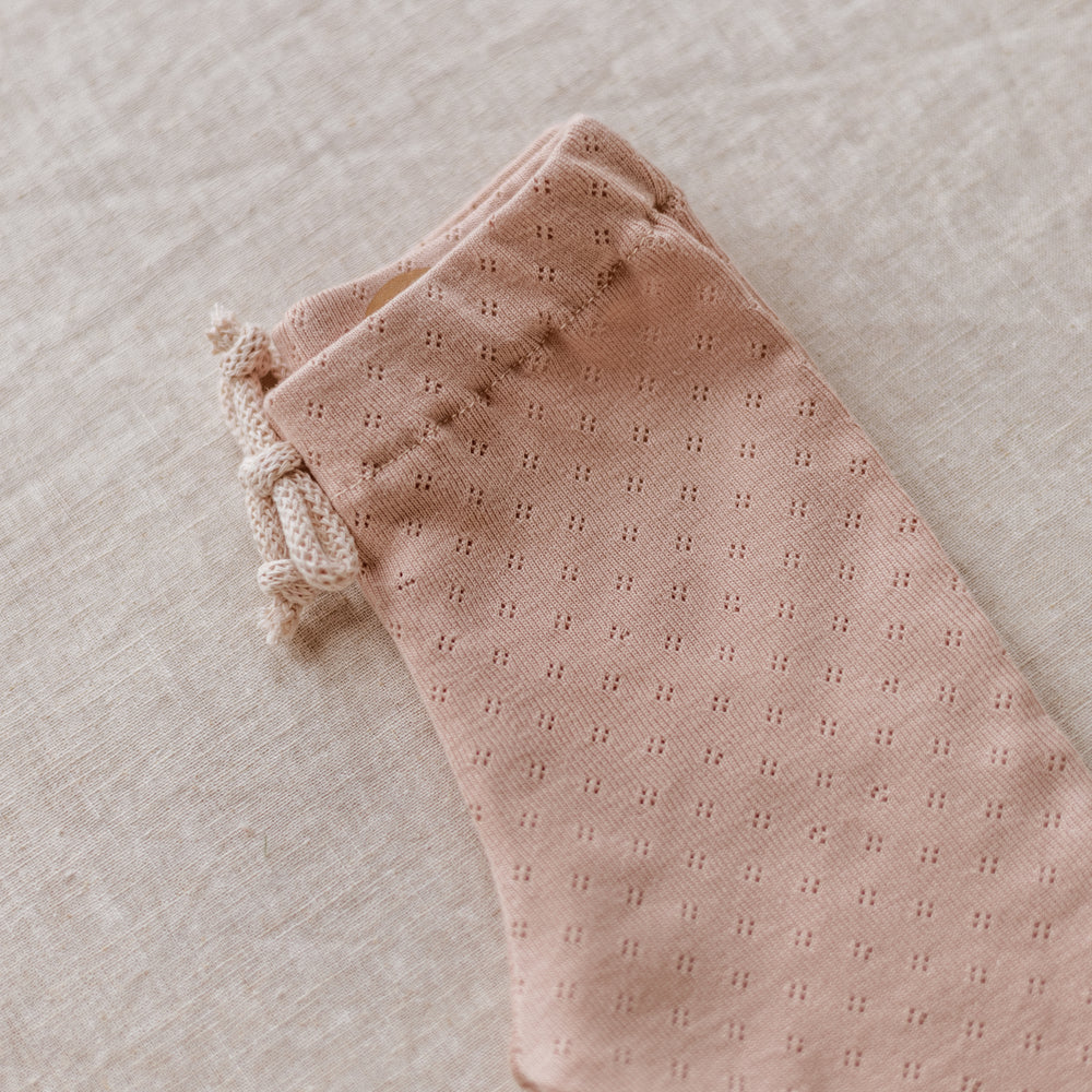 Baby Leggings / Cotton Pointoille - Blush .