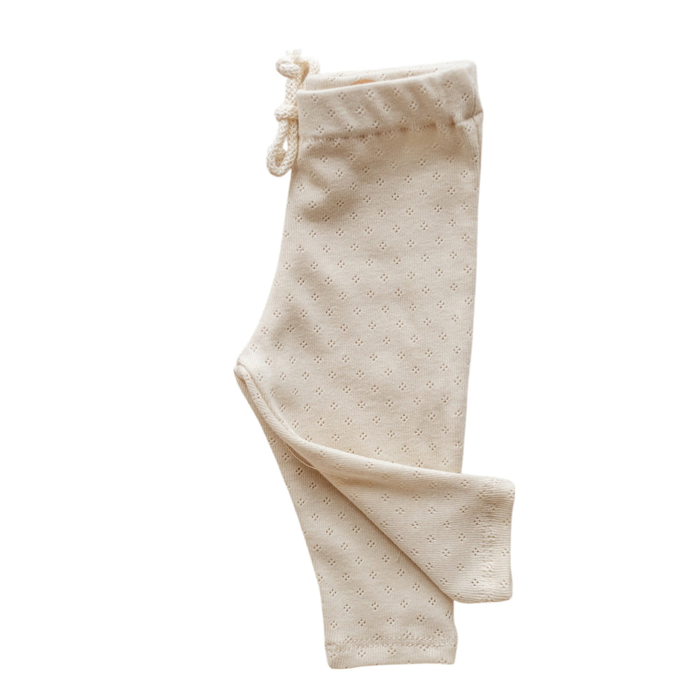 Baby Leggings / Cotton Pointoille - Milk .