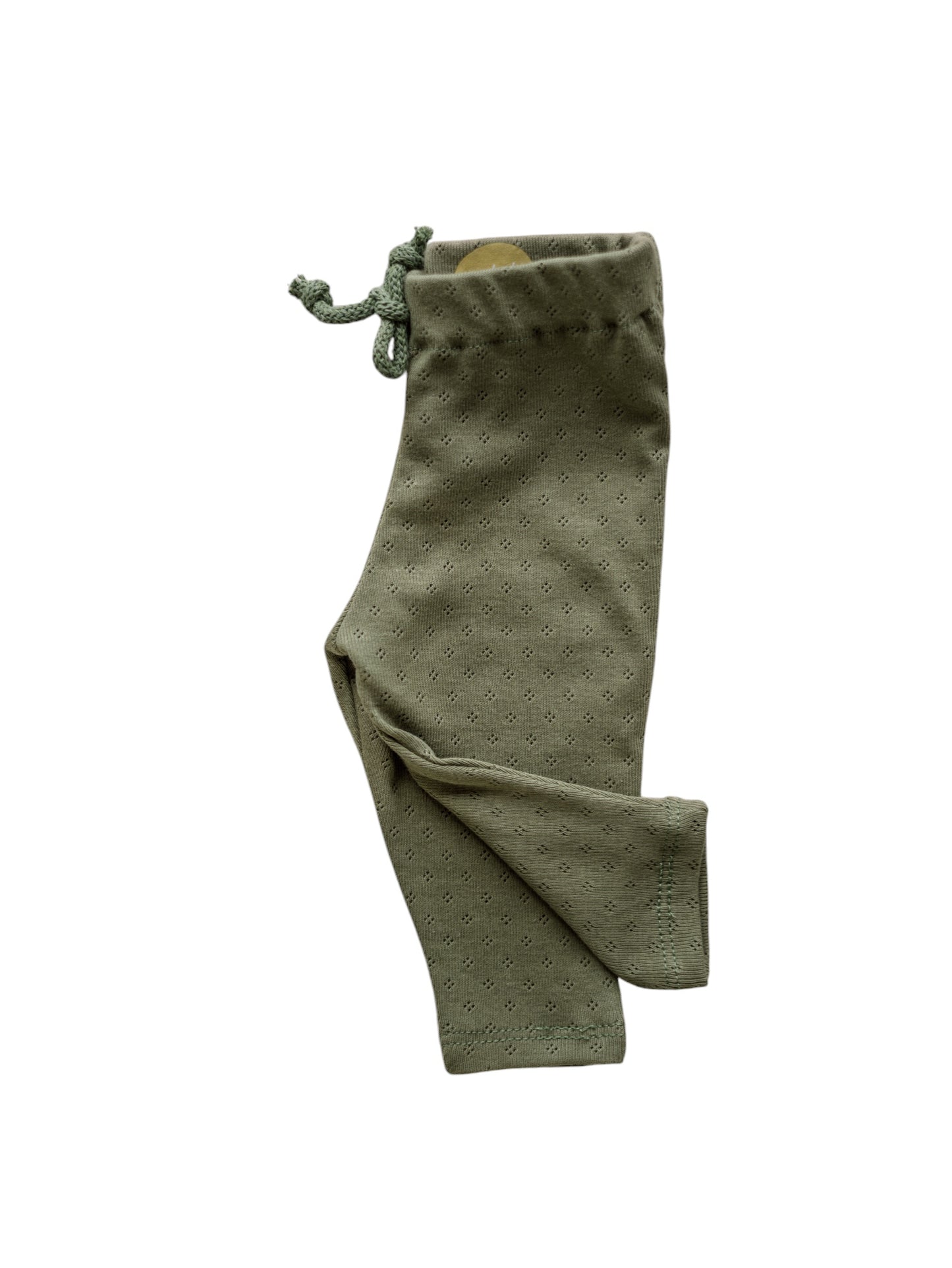 Baby Leggings / Cotton Pointoille - Olive .