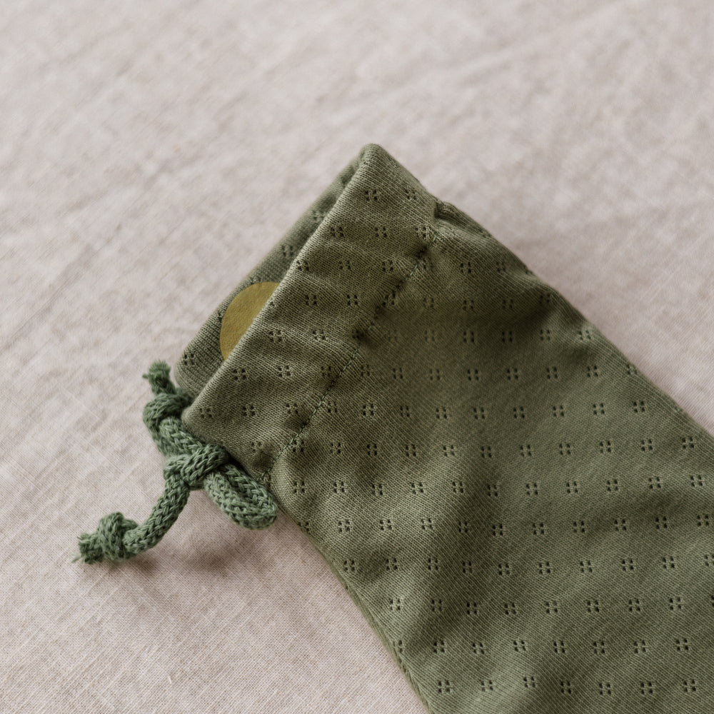 Baby Leggings / Cotton Pointoille - Olive .