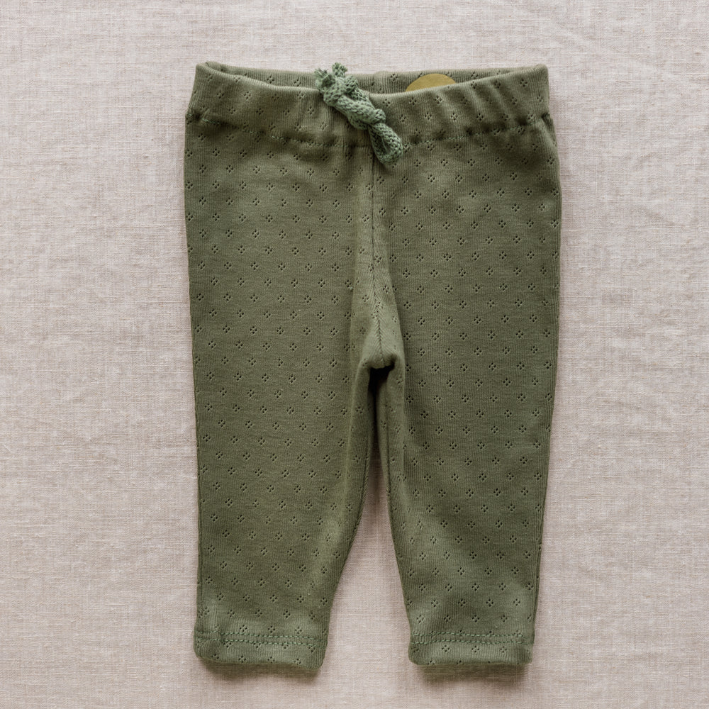 
                      
                        Baby Leggings / Cotton Pointoille - Olive .
                      
                    