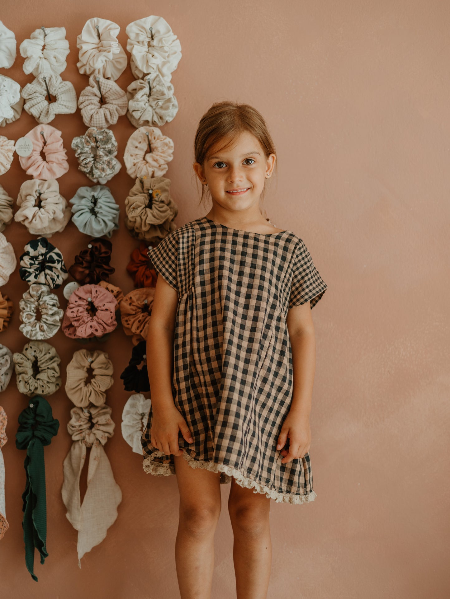 Malia baby dress / checkers - cacao