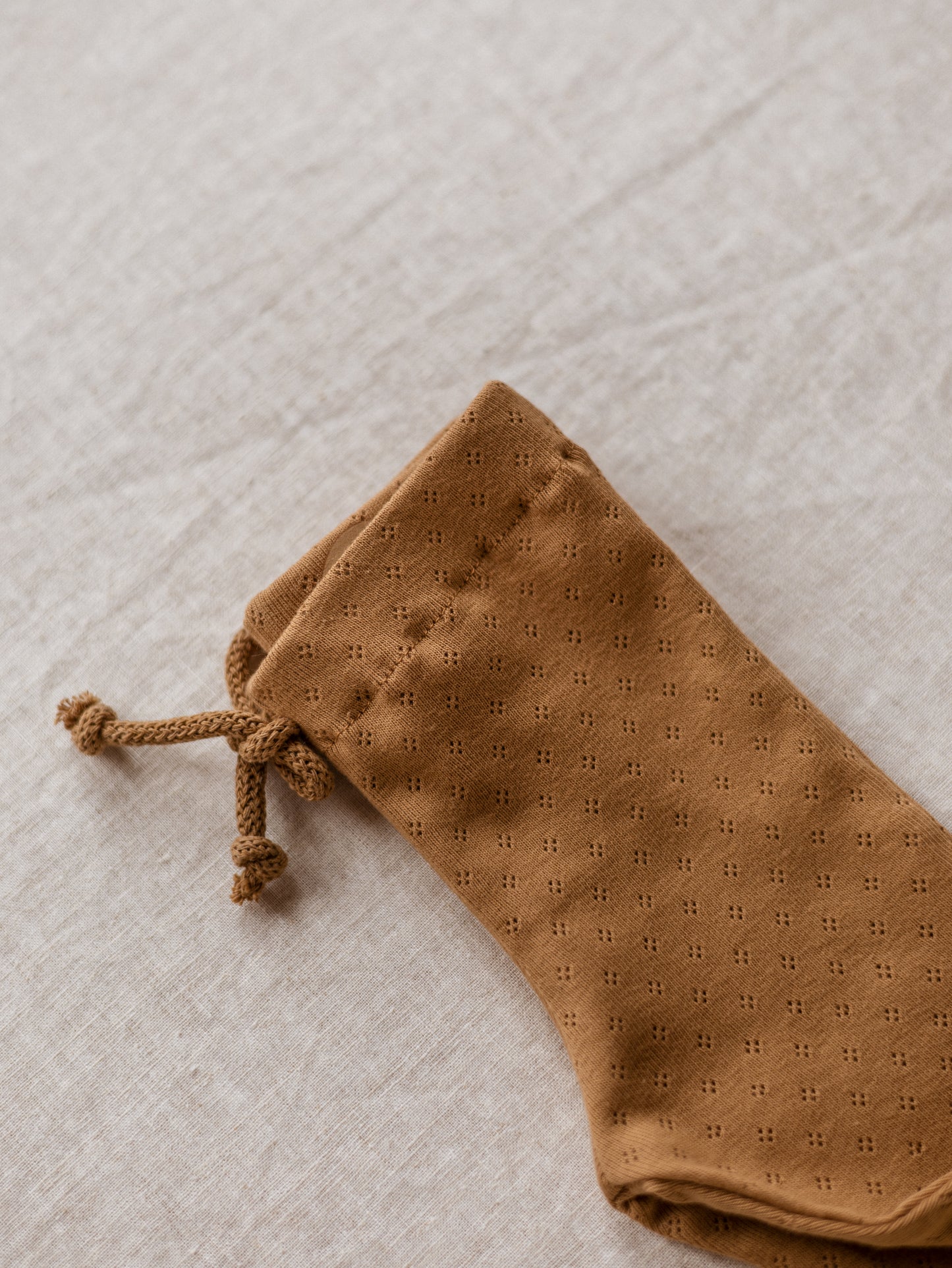 Baby Leggings / Cotton Pointoille - Caramel .