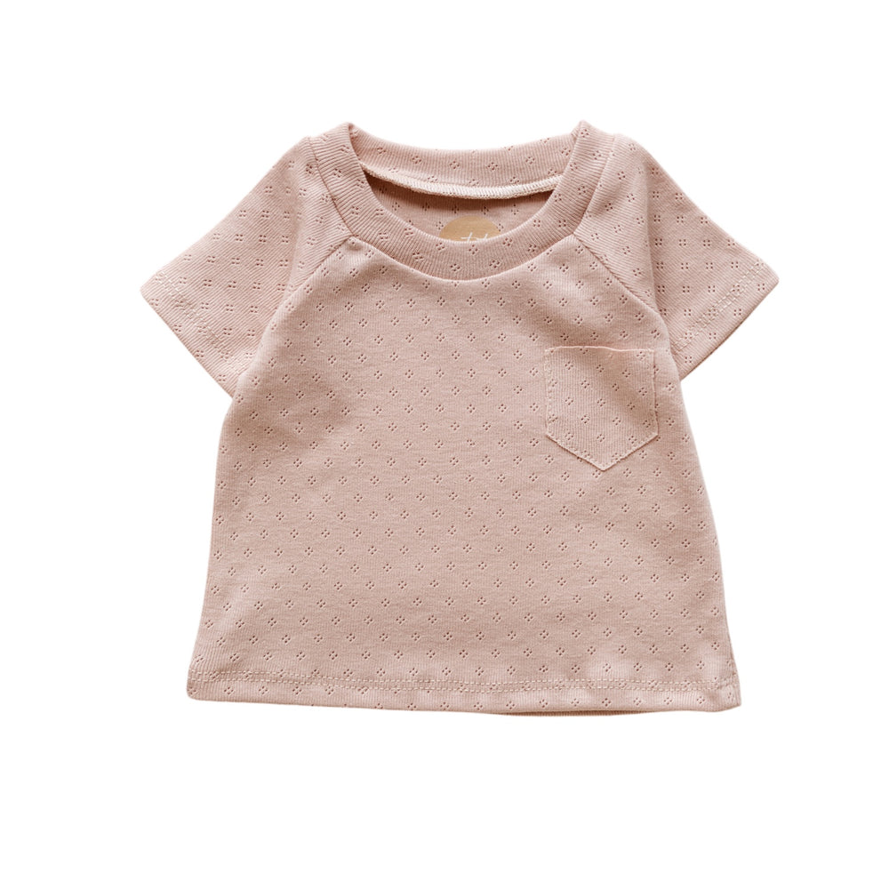 Baby T-shirt / Cotton Pointoille - Blush .