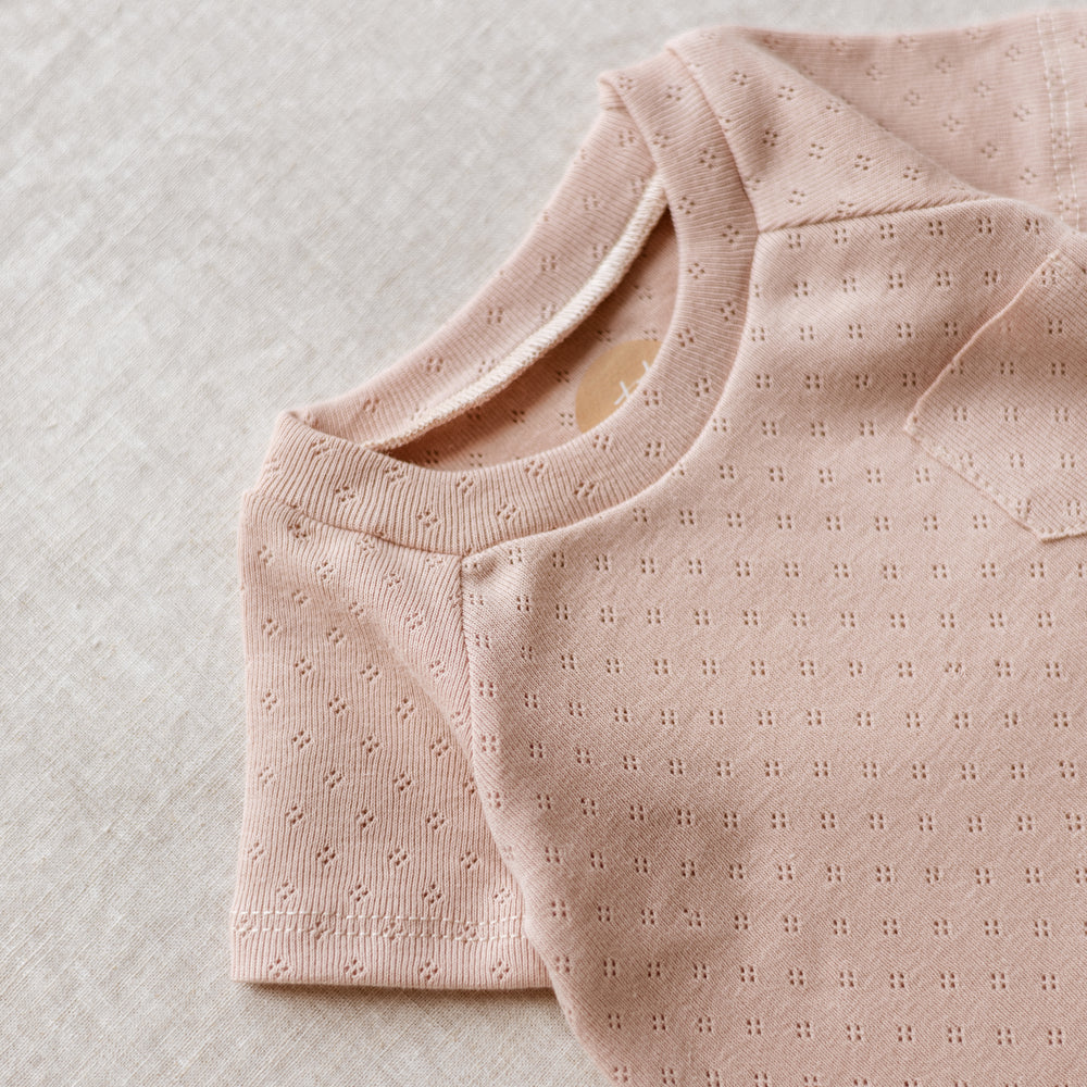 Baby T-shirt / Cotton Pointoille - Blush .