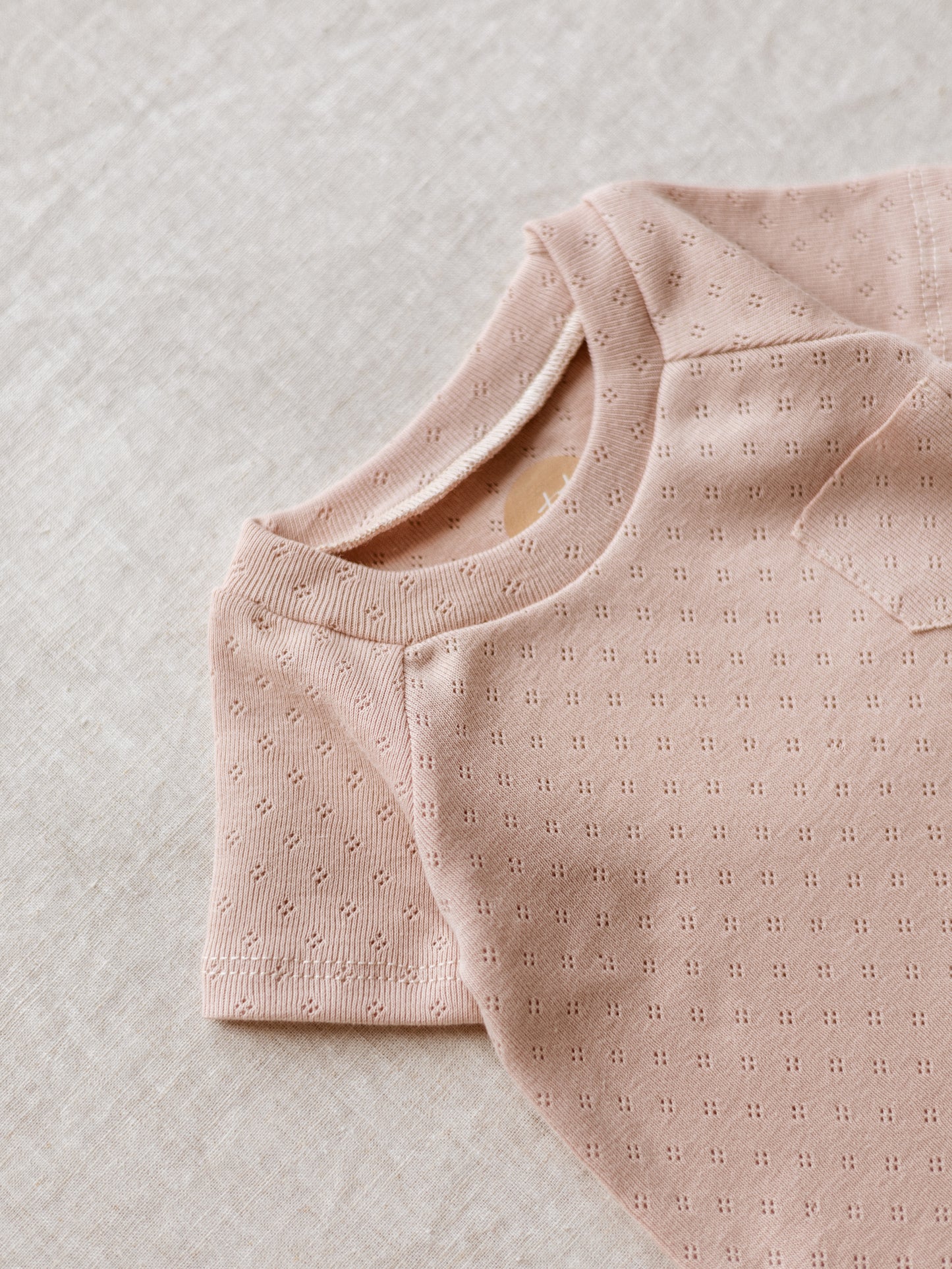 Baby T-shirt / Cotton Pointoille - Blush .