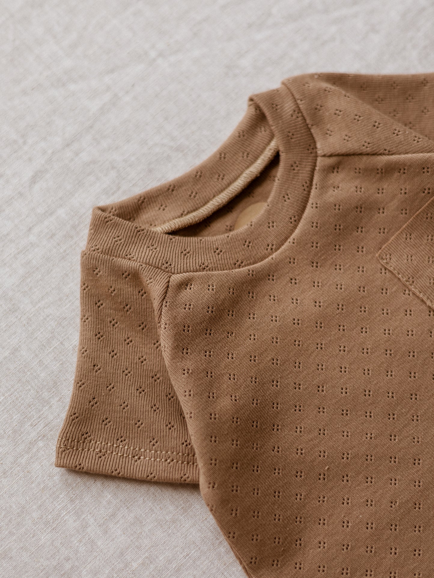 Baby T-shirt / Cotton Pointoille - Cacao .