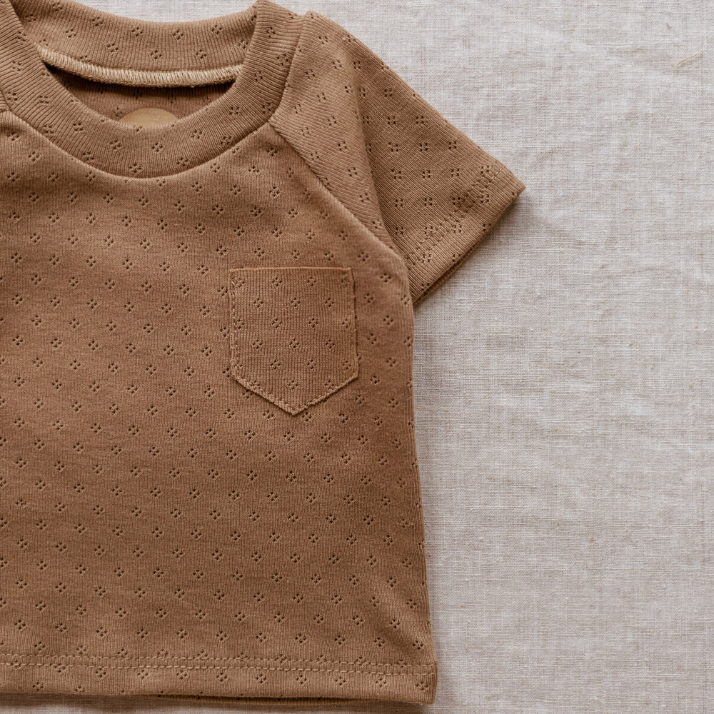 
                      
                        Baby T-shirt / Cotton Pointoille - Cacao
                      
                    