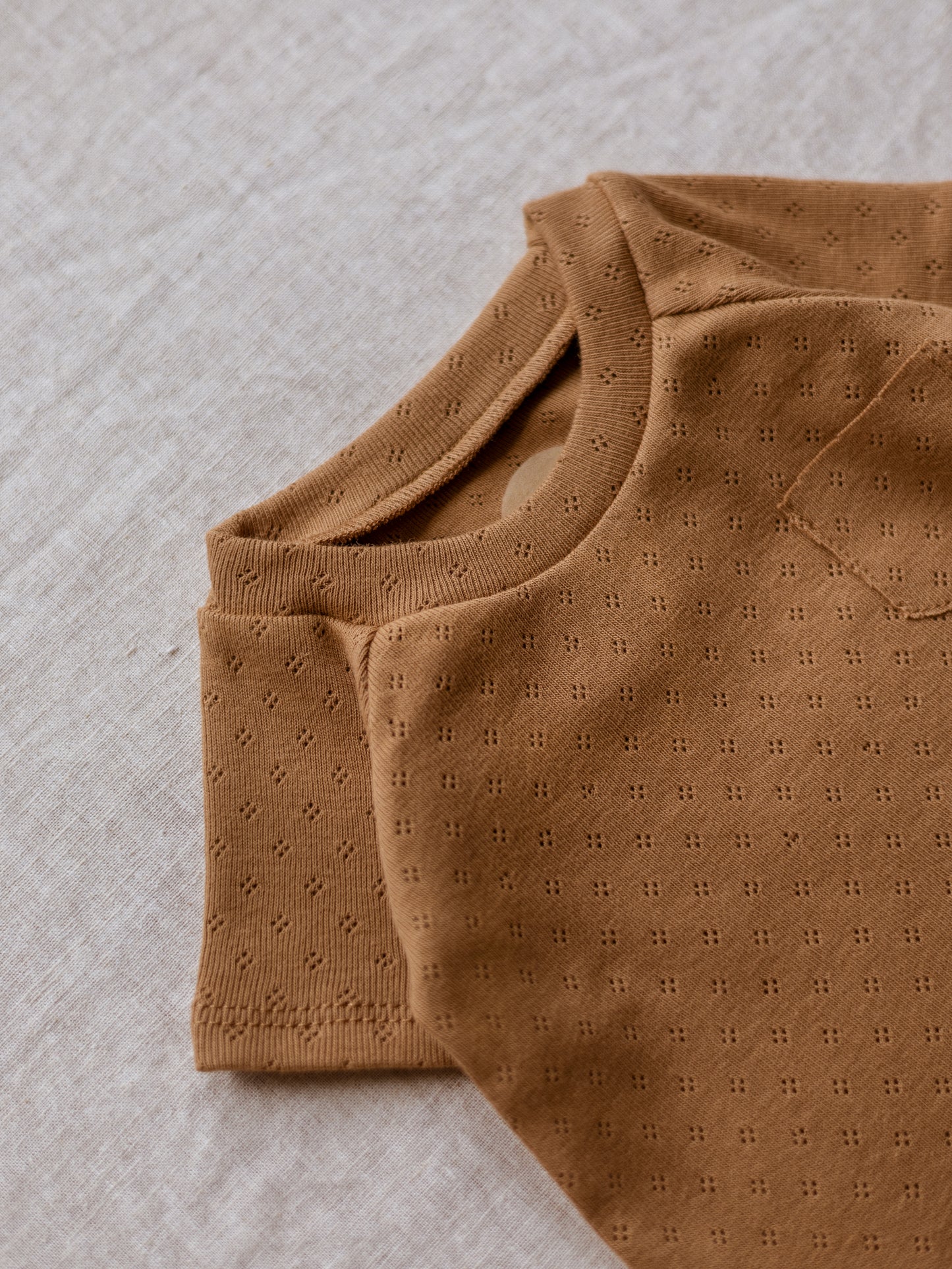 Baby T-shirt / Cotton Pointoille - Caramel .