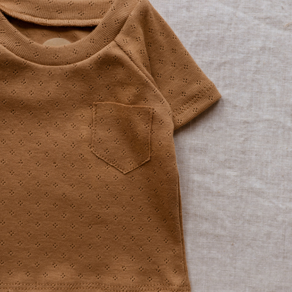 
                      
                        Baby T-shirt / Cotton Pointoille - Caramel .
                      
                    