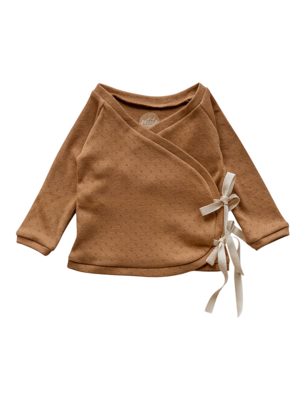 Newborn Wrap Top / Caramel Pointoille .