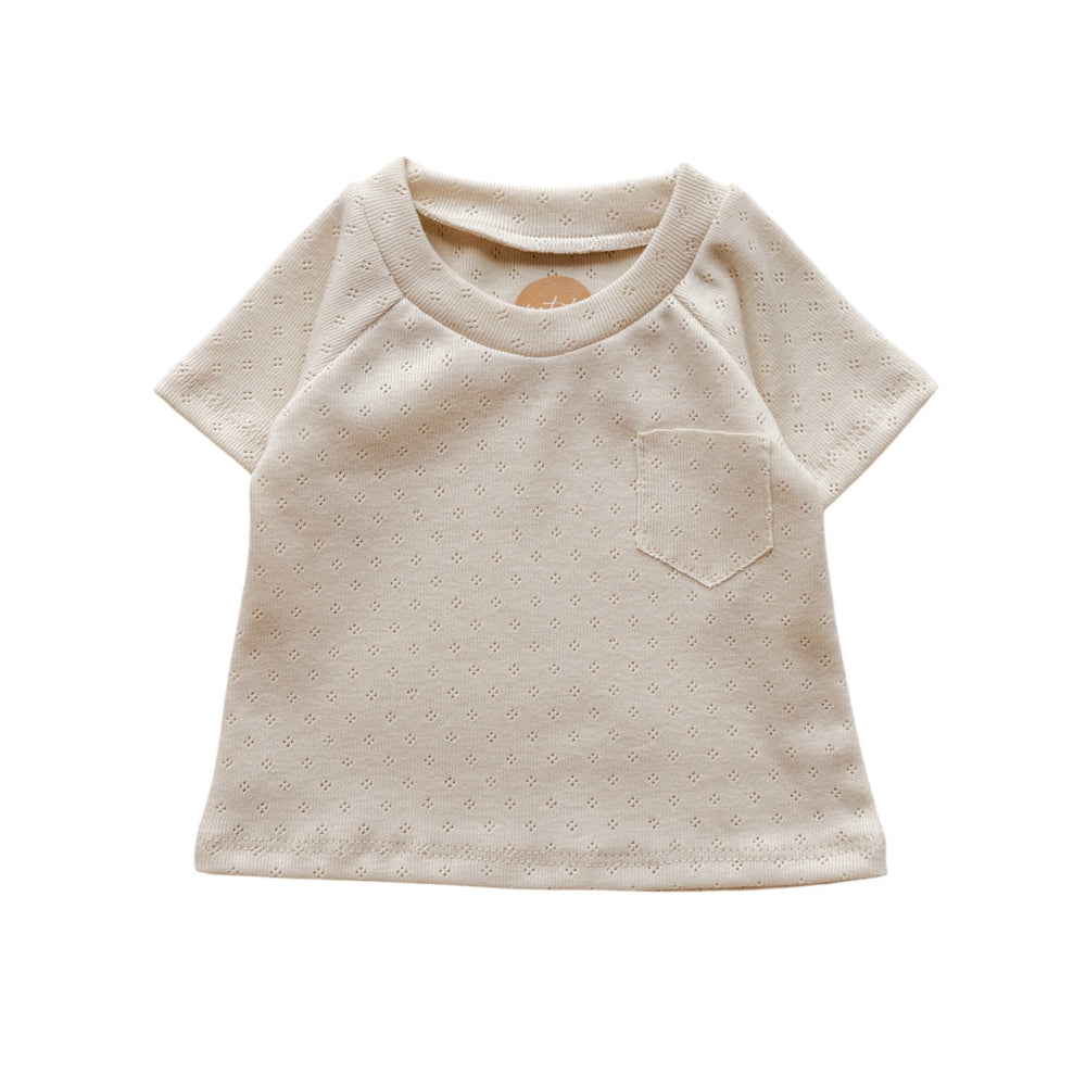 Baby T-shirt / Cotton Pointoille - Milk .