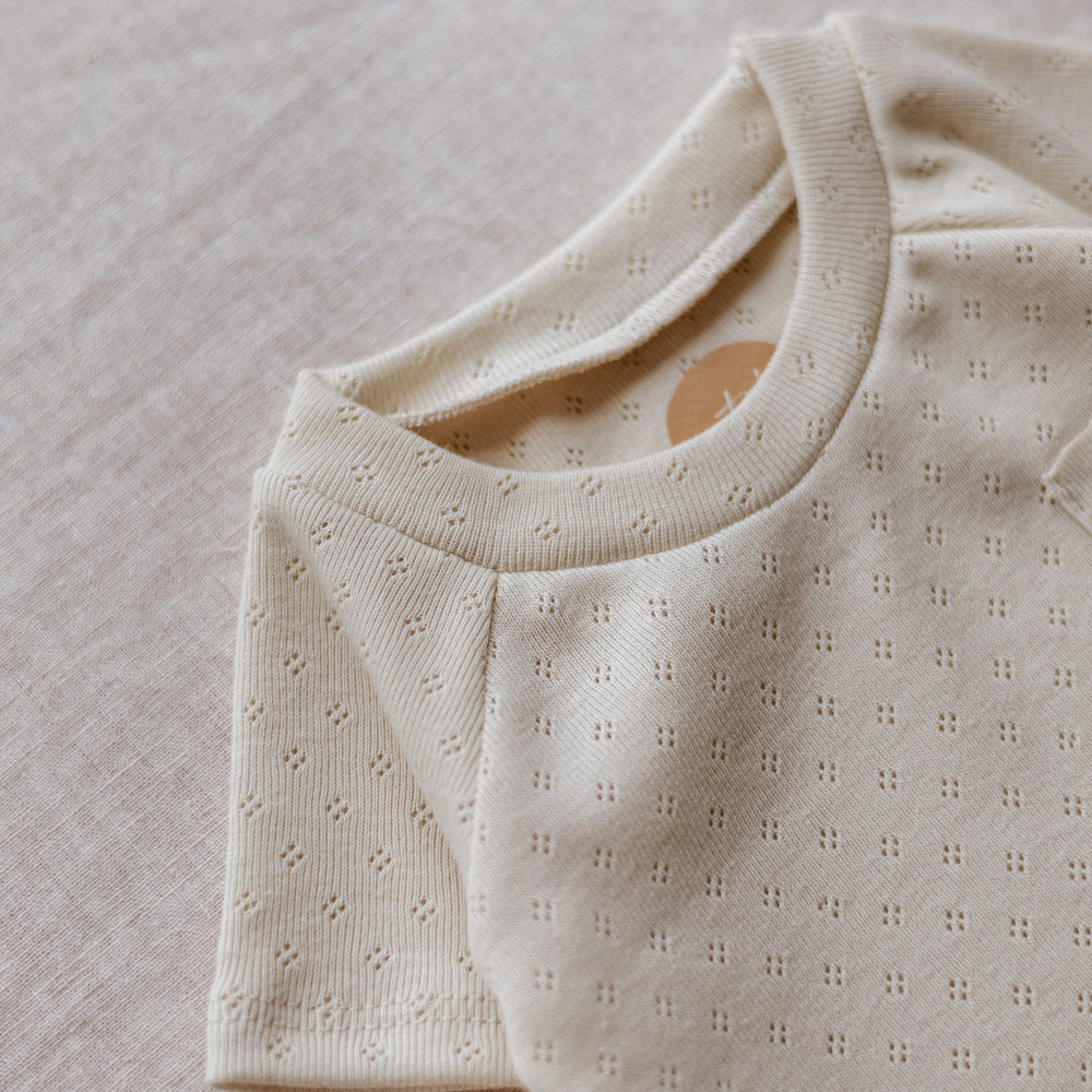 Baby T-shirt / Cotton Pointoille - Milk .