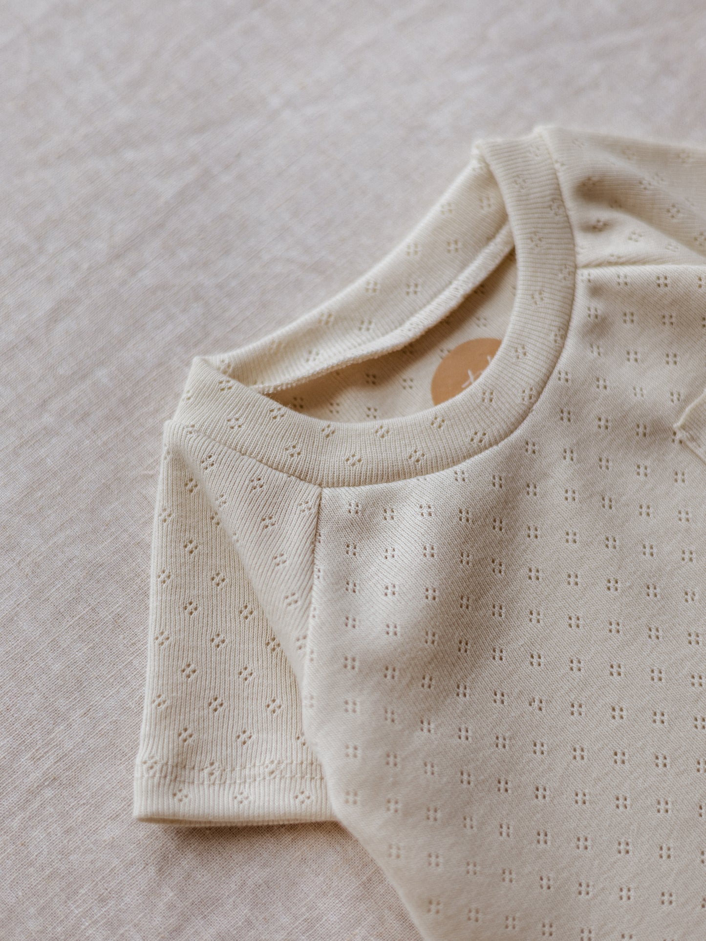 Baby T-shirt / Cotton Pointoille - Milk .