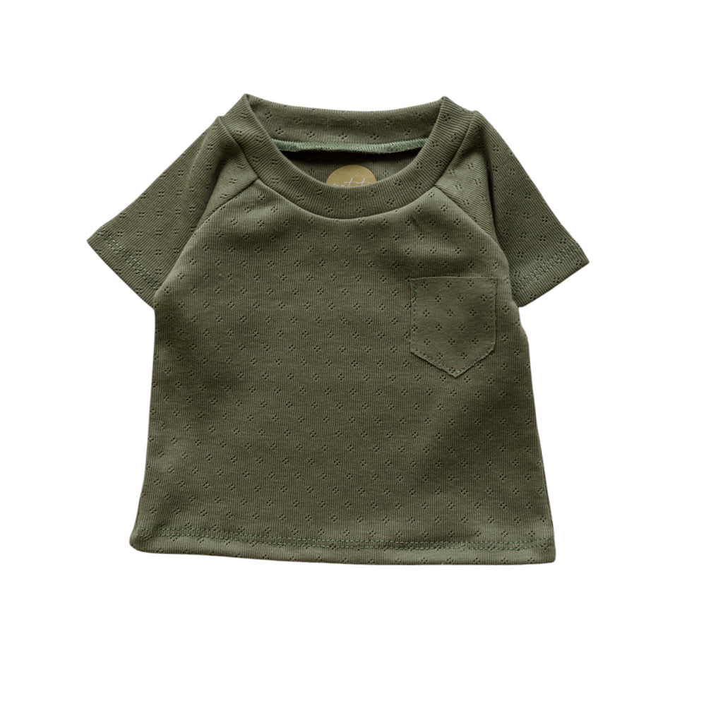 Baby T-shirt / Cotton Pointoille - Olive .