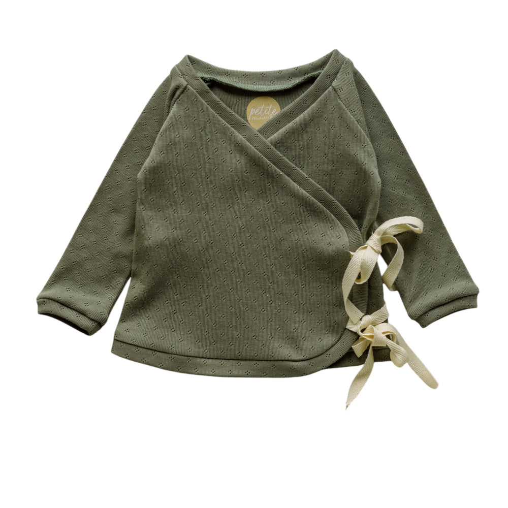 Newborn Wrap Top / Olive Pointoille .