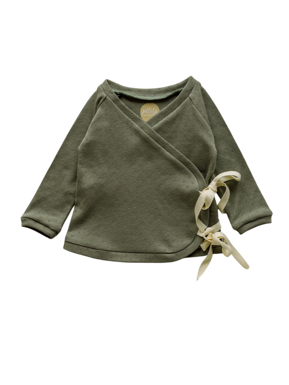 Newborn Wrap Top / Olive Pointoille .