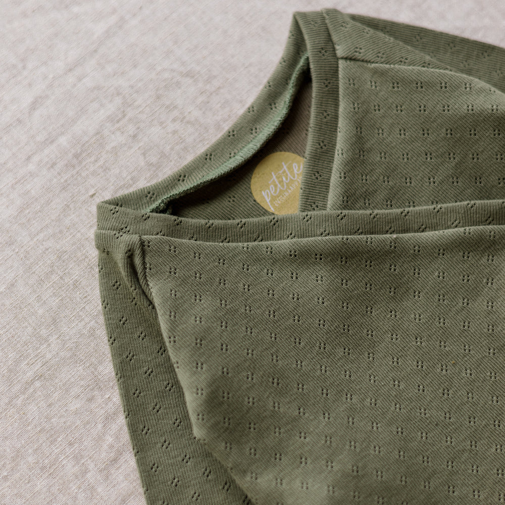 Newborn Wrap Top / Olive Pointoille .