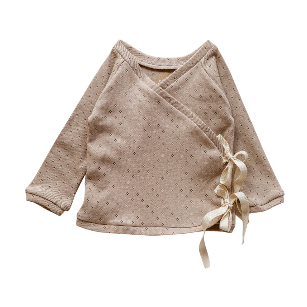 Newborn Wrap Top / Beige Pointoille .