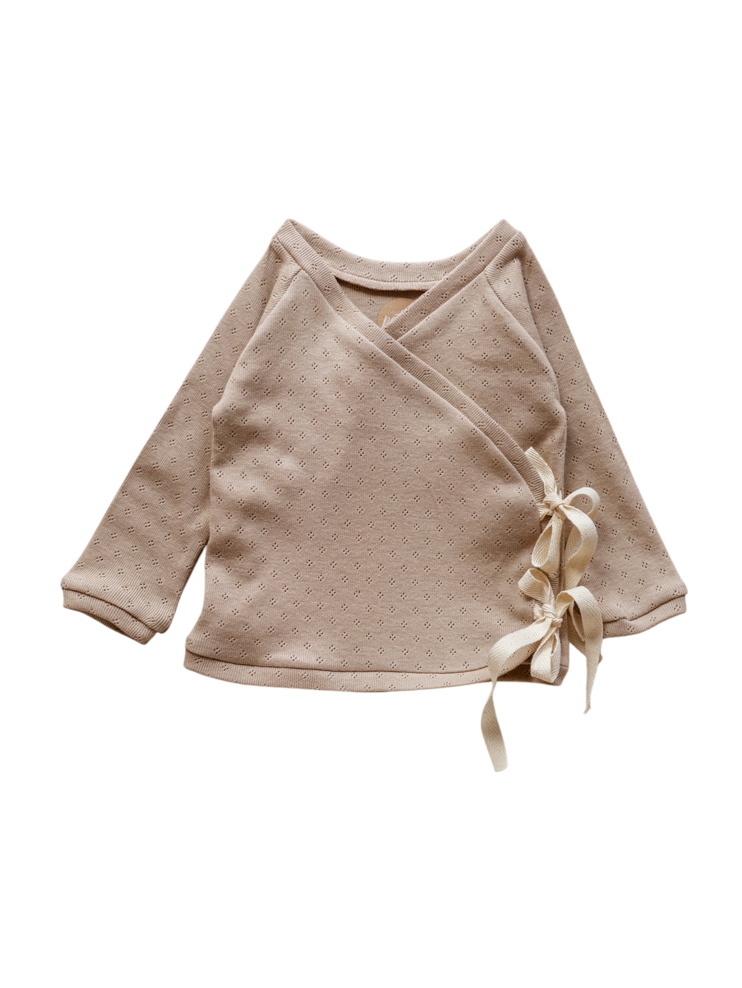 Newborn Wrap Top / Beige Pointoille .