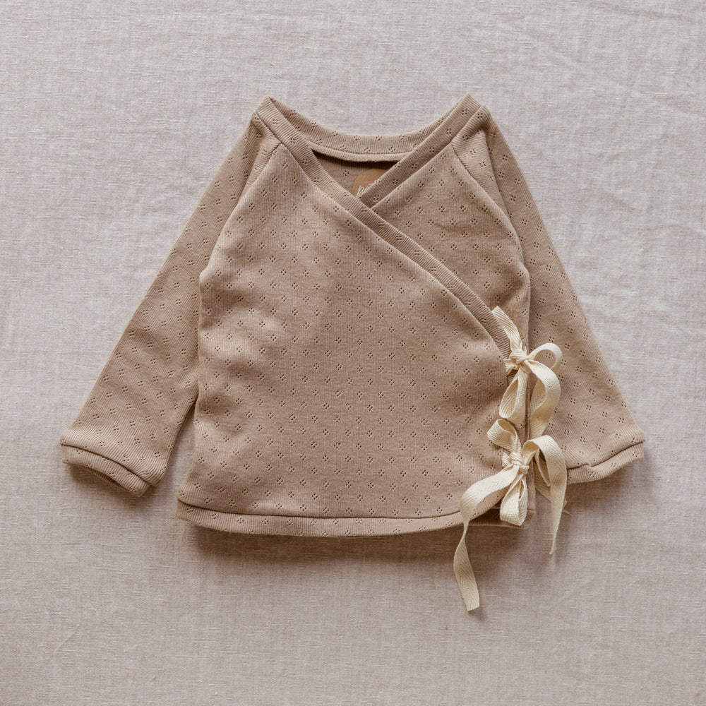 Newborn Wrap Top / Beige Pointoille .