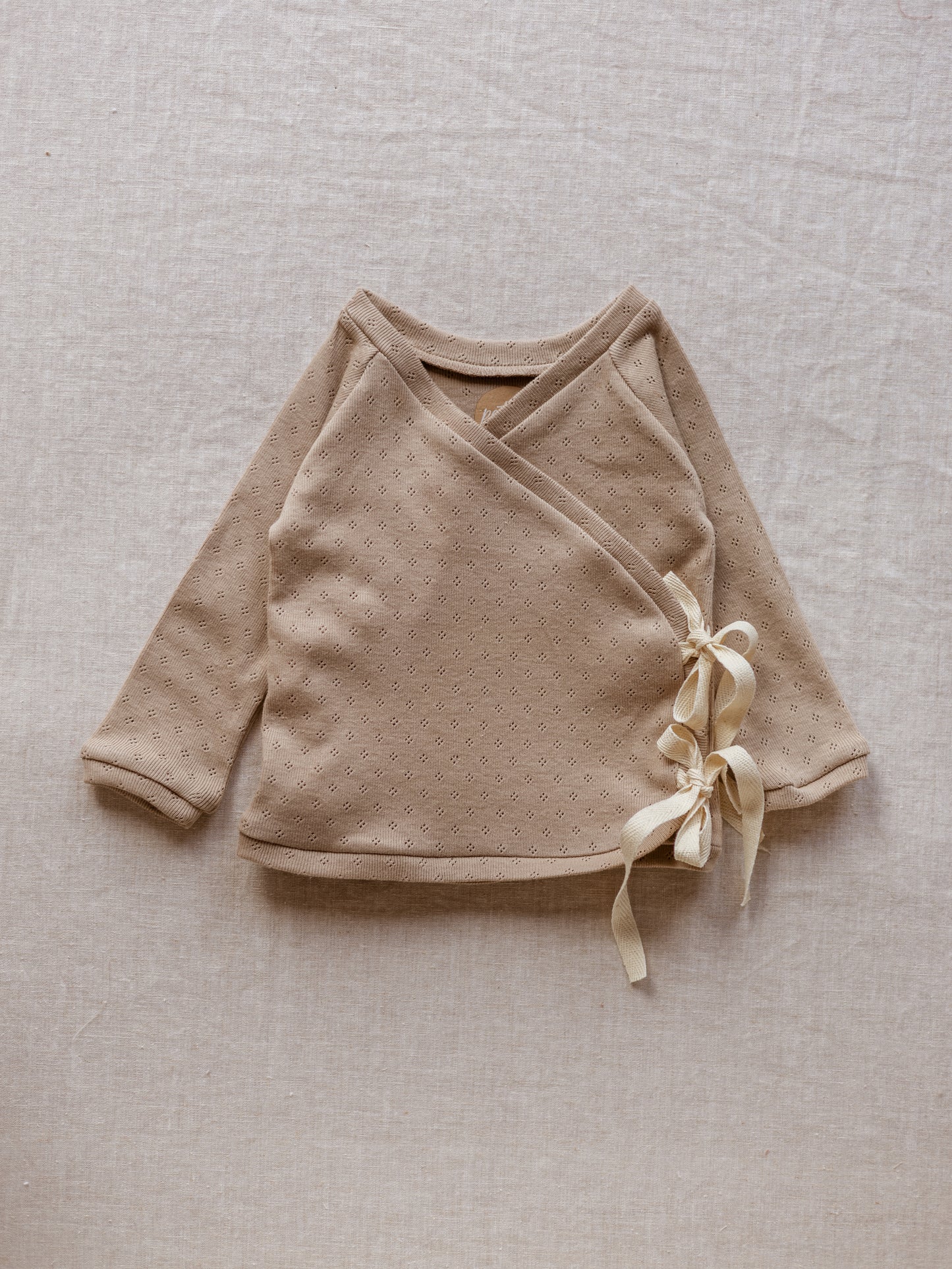 Newborn Wrap Top / Beige Pointoille .