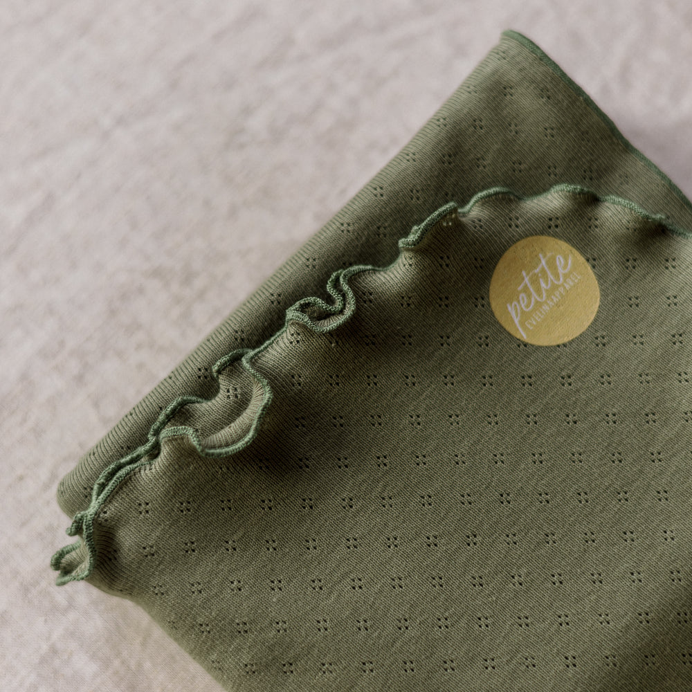 Baby swaddle / Pointoille - Olive .