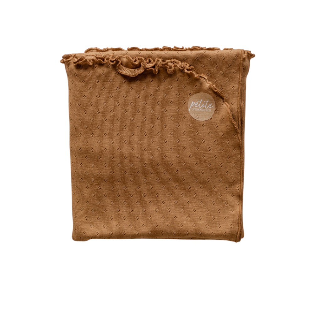 Baby swaddle / Pointoille - Caramel .