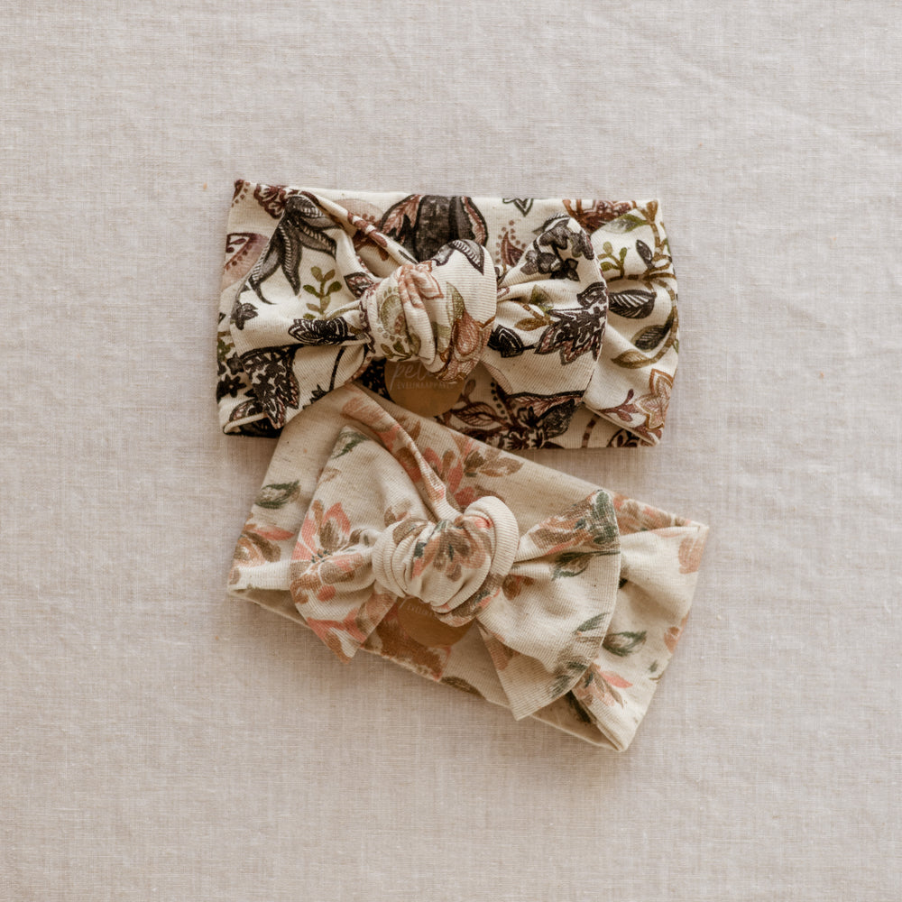 Bow Headband / Linen Floral