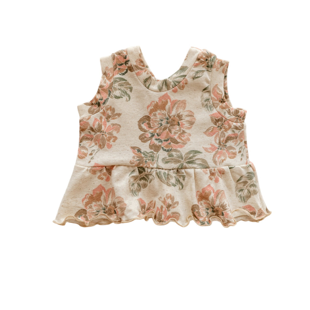 
                      
                        Ruffle top / Linen Floral Rose
                      
                    