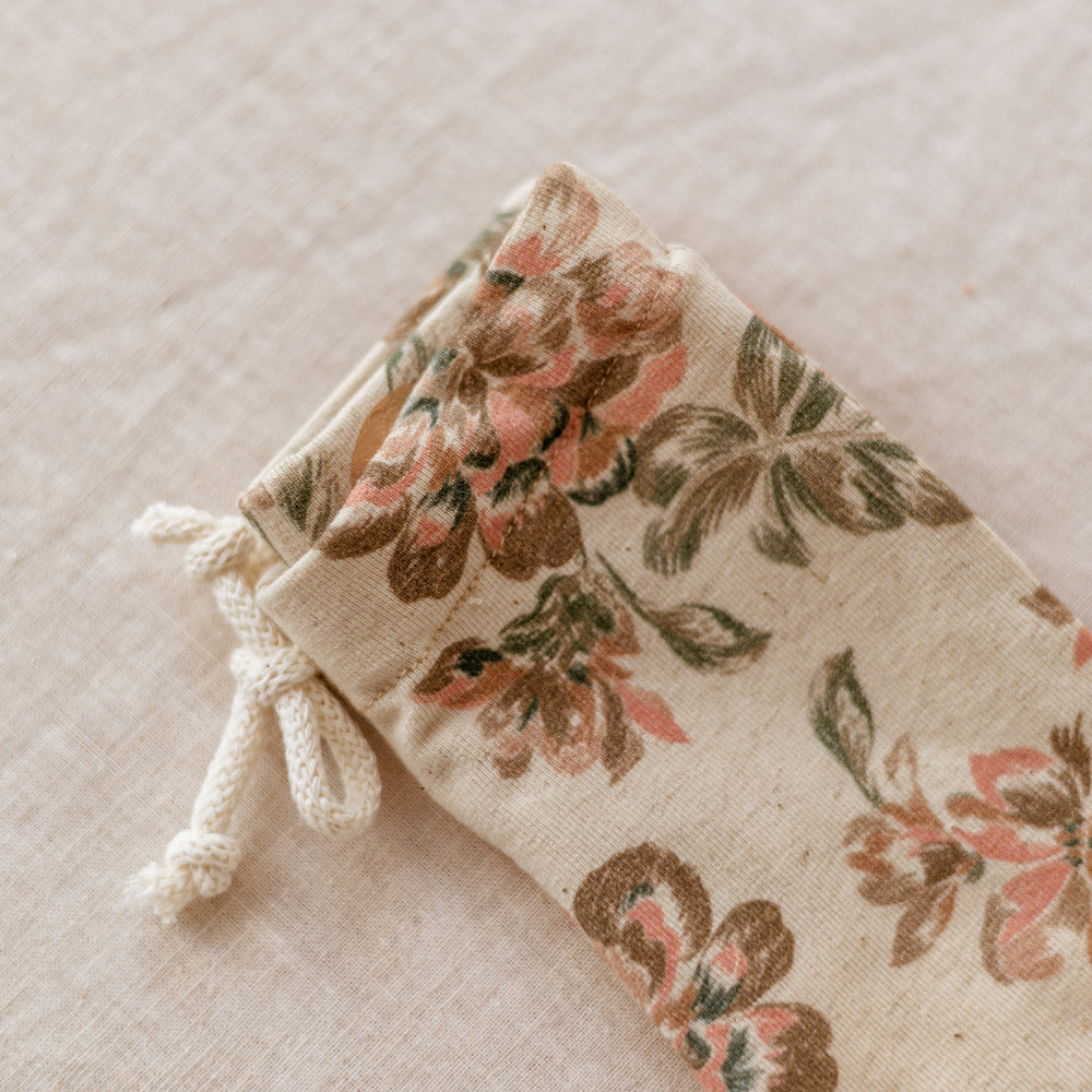 Baby Leggings / Linen Floral Rose