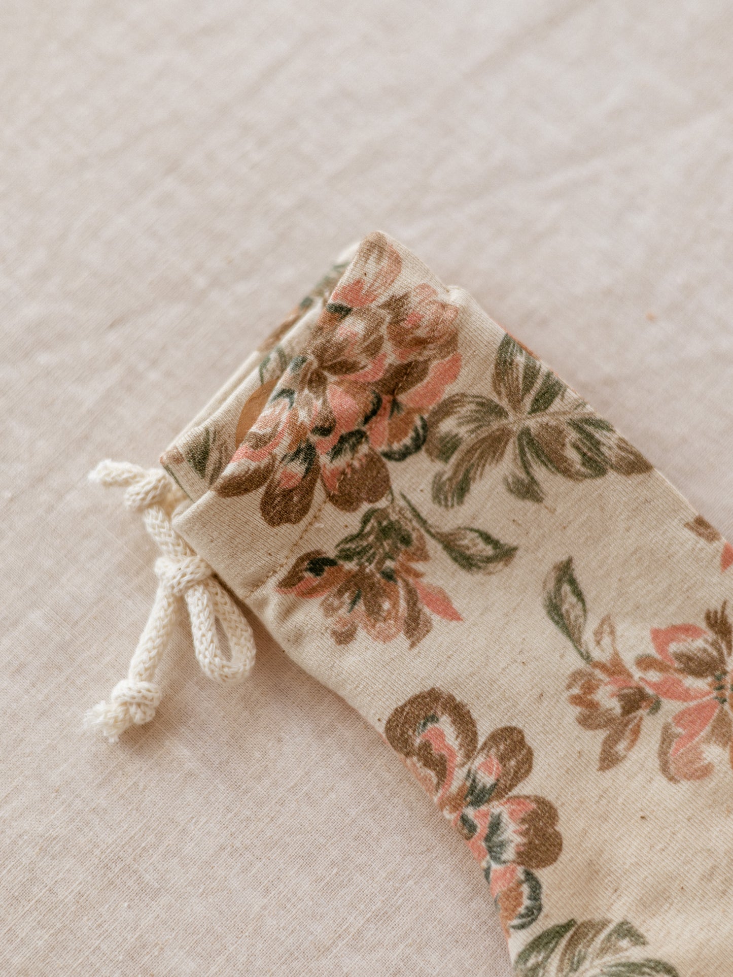 Baby Leggings / Linen Floral Rose