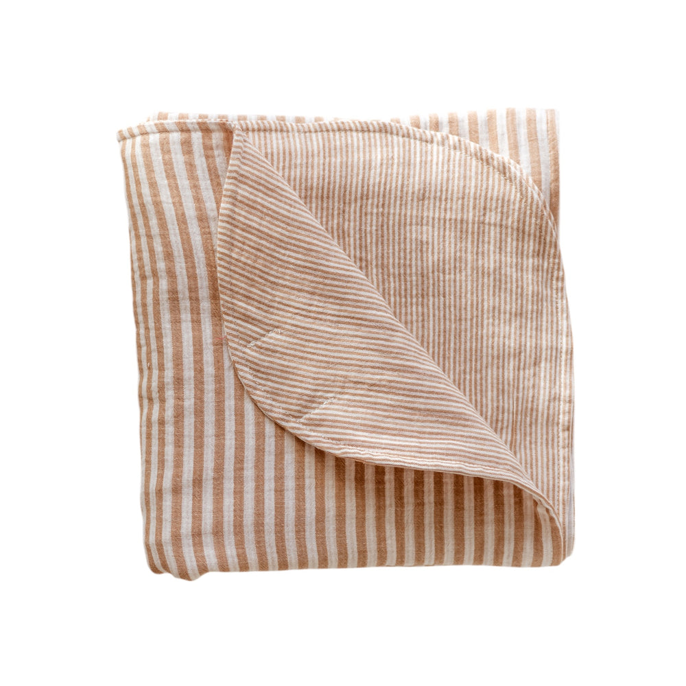 Muslin Blanket /  Caramel Stripes