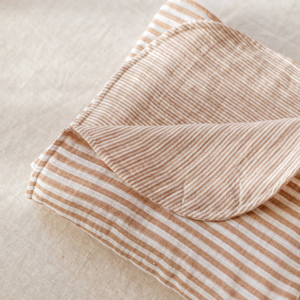 Muslin Blanket /  Caramel Stripes