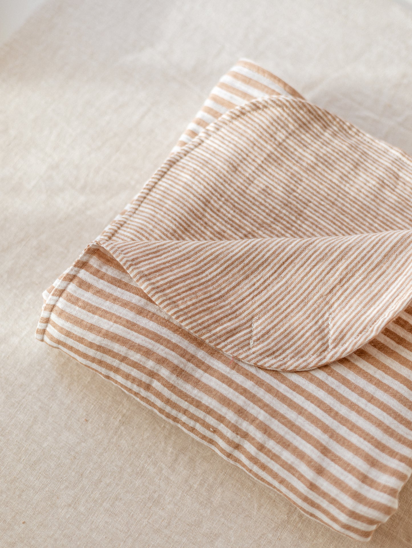 Muslin Blanket /  Caramel Stripes