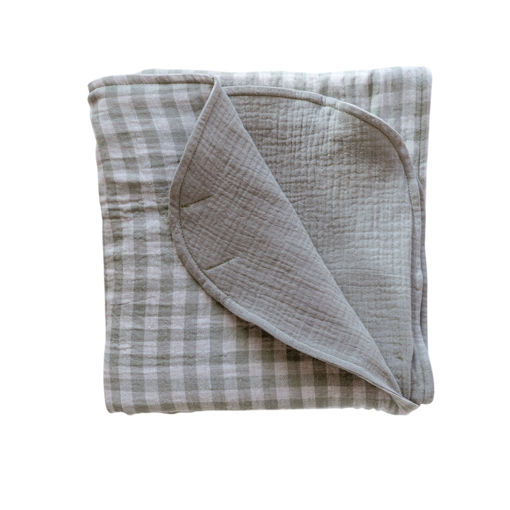 Muslin Blanket /  Sage Checkers