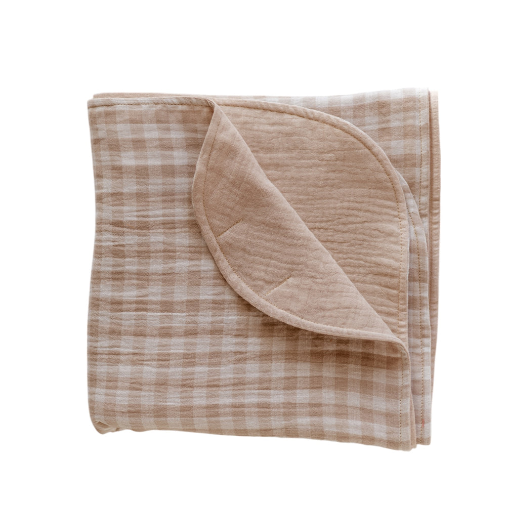 Muslin Blanket /  Beige Checkers