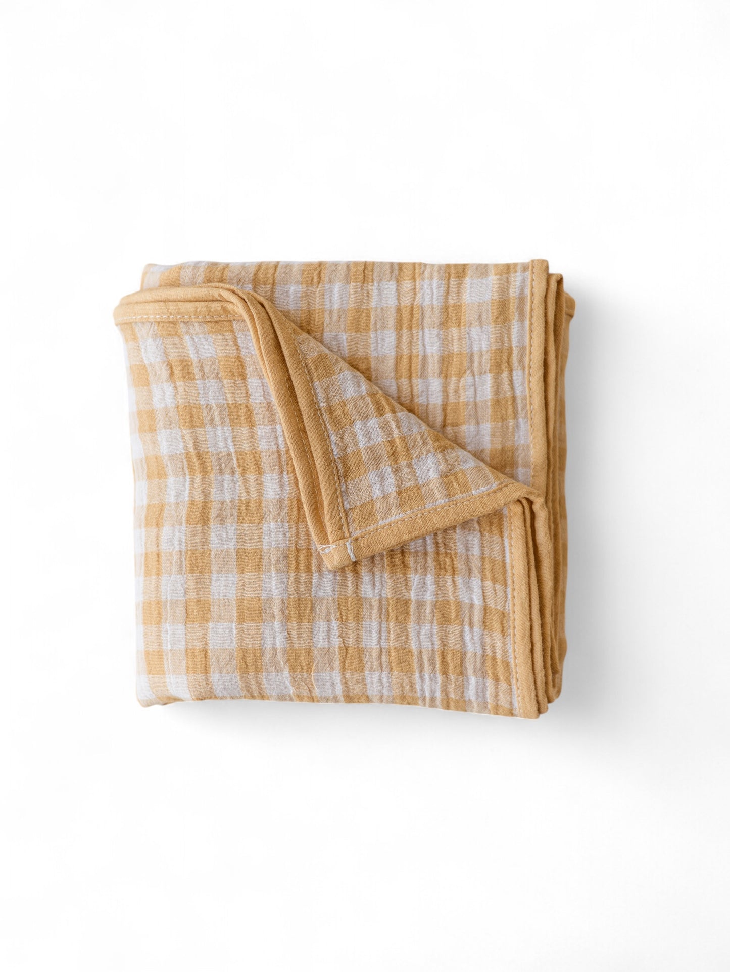 Baby Swaddle / Checkers - Honey Yellow