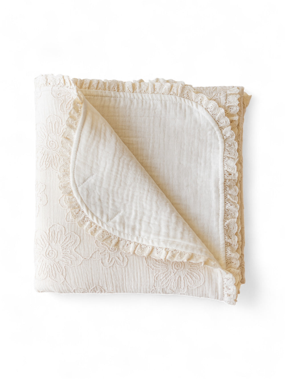 Muslin Blanket / Natural Embroidered