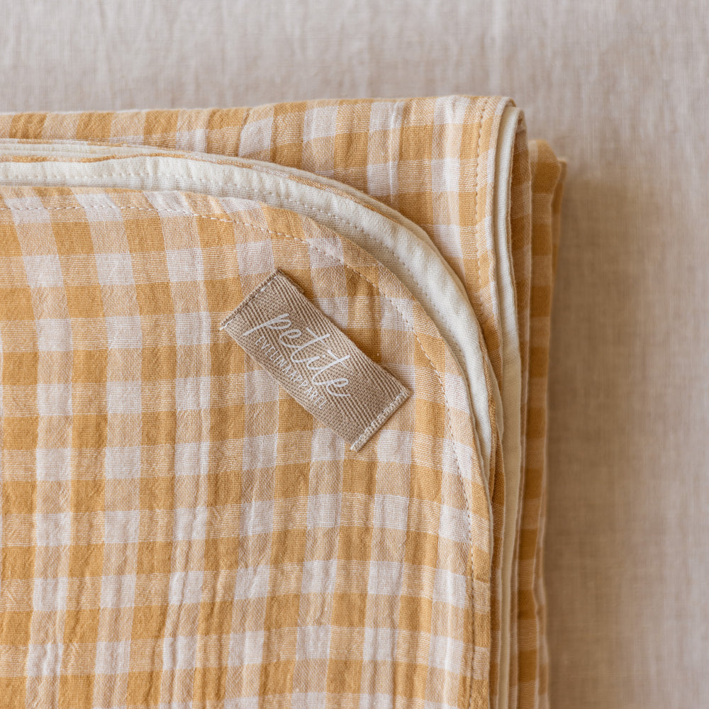
                      
                        Muslin Blanket /  Checkers - Honey Yellow
                      
                    