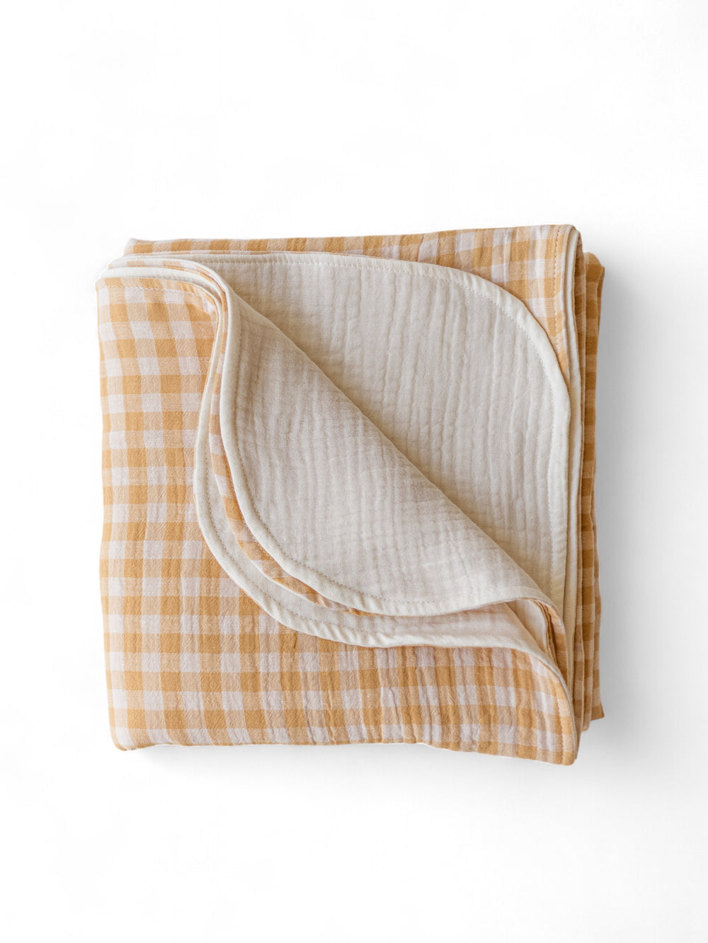 Muslin Blanket /  Checkers - Honey Yellow